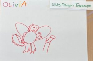 Silly dragon with a telescope